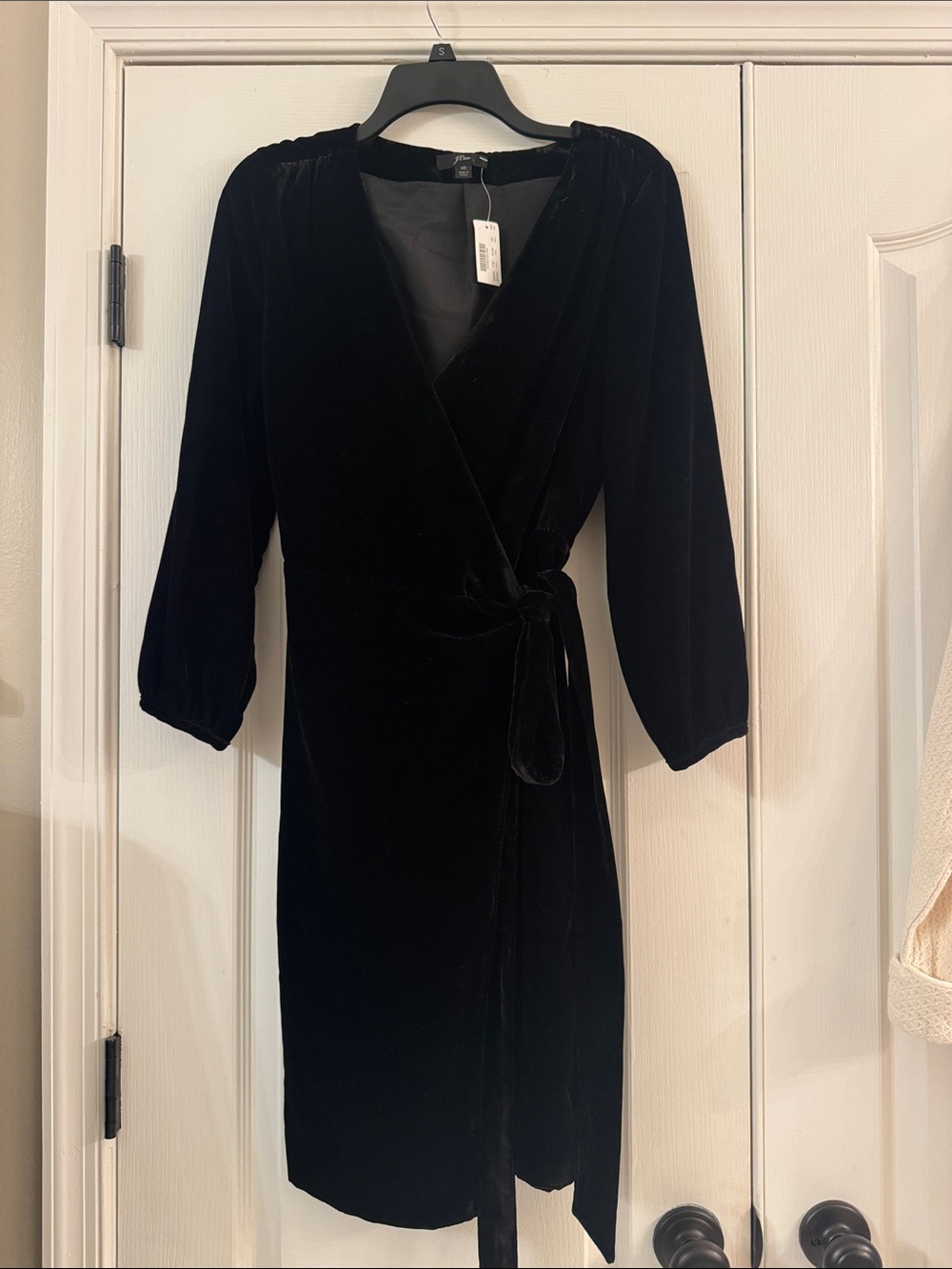 J. Crew Black Velvet Wrap Dress